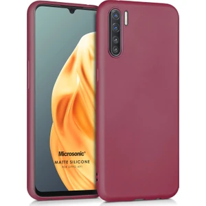 Matte Silicone Oppo A91 Kılıf Mor