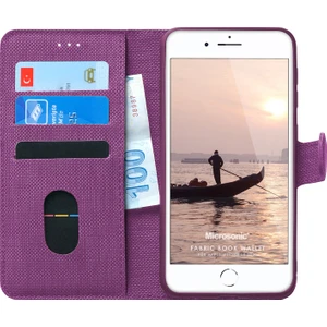 Apple iPhone Se 2020 Kılıf Fabric Book Wallet Mor