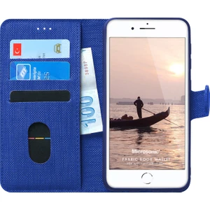 Apple iPhone Se 2020 Kılıf Fabric Book Wallet Lacivert