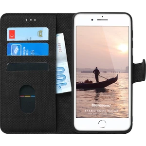 Apple iPhone Se 2020 Kılıf Fabric Book Wallet Siyah