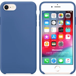 Apple iPhone Se 2020 Kılıf Liquid Lansman Silikon Çini Mavisi