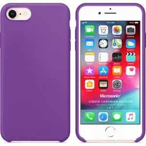 Apple iPhone Se 2020 Kılıf Liquid Lansman Silikon Menekşe Moru