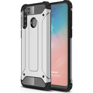 Samsung Galaxy A21 Kılıf Rugged Armor Gümüş