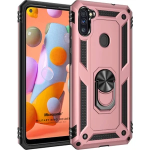 Samsung Galaxy A11 Kılıf Military Ring Holder Rose Gold