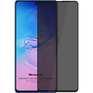 Samsung Galaxy S10 Lite Privacy 5D Gizlilik Filtreli Cam Ekran Koruyucu Siyah