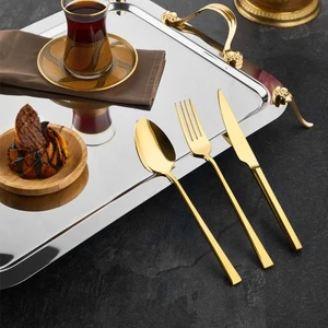 Titanyum Çatal Kaşık Takımı Gold 36 Parça