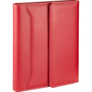 Diplomat Mıknatıs Kapak Organizer Çizgili Defterli 17 x 24 cm Kırmızı