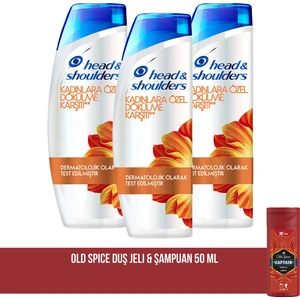 Head & Shoulders Şampuan Kadınlara Özel Saç Dökülmelerine Karşı 400 ml x 3 +Old Spice Duş Jeli 50 ml