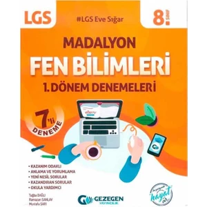 Gezegen Yayıncılık 8.Sınıf Fen 1.Dönem Madalyon 7'li Deneme
