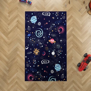 Mekta Home  Gezegen Desenli Antialerjik Çocuk Odası Halısı  MKTH-037