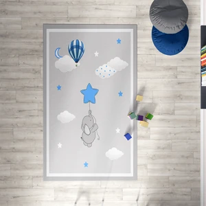 Mekta Home   Çocuk ve Bebek Odası  Fil Desen Makinede Yıkanabilir Antialerjik Halı  MKTH-075