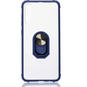 Tekno Grup Samsung Galaxy A70 Kılıf Ultra Korumalı Yüzüklü Standlı Mola Kapak + Tam Kaplayan 6D Nano Ekran Koruyucu Lacivert