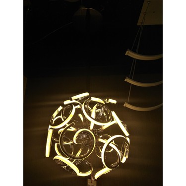 4 Yaprakli Power Ledli Kristal Modern Yonca Genc Odasi Avize