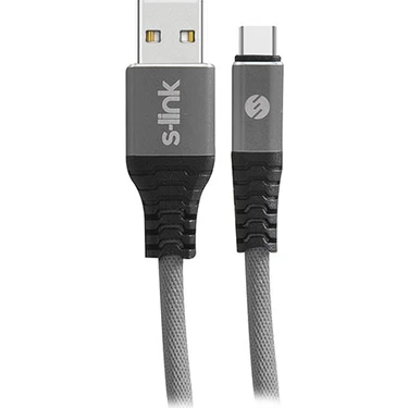 S-link Swapp SW-KC63MG 1m 2.4A Type-C Kılıflı Gri Data + Şarj