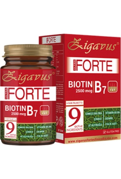Zigavus Ultra Forte Biotin B7 30 Tablet (Saç, Tırnak ve Cilt)