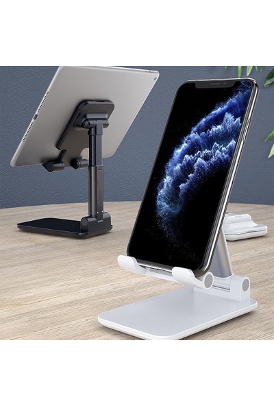 Wlue Masaüstü Katlanabilir Tablet ve Telefon Tutucu Stand Siyah