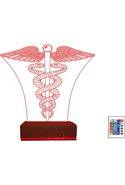 Algelsin 3D 3 Boyutlu Kişiye Özel LED Doktorlara Masa Lambası