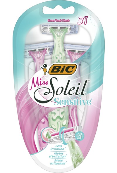 Bic Miss Soleil Sensitive Kadın Tıraş Bıçağı 3'lü Blister (3 Bıçak)