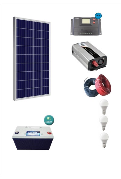 İsos 165 Watt Güneş Panelli 800 Watt Güneş Enerjili Araç Buzdolabı Televizyon Ve Aydınlatma Paketi