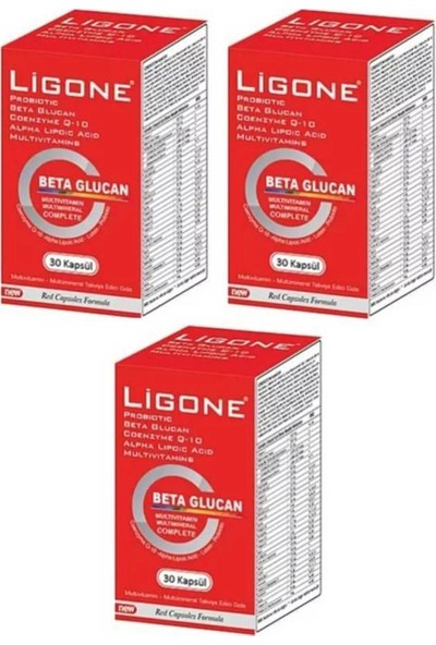 Ligone Beta-Glucan Probiotic Multivitamin 30 Kapsül - 3 Kutu