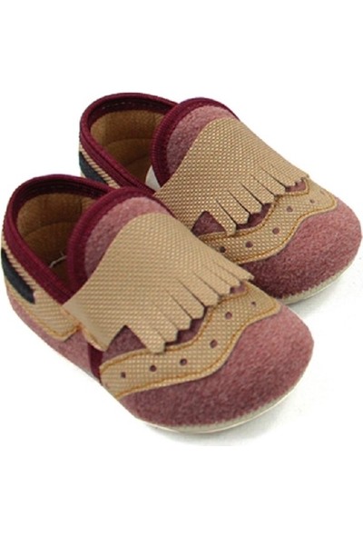 Love Baby Bordo Süet Erkek Bebek Ilkadım Ayakkabısı 18 ve 19 Numara