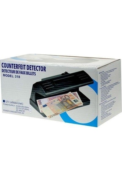 Evim Shopping Counterfeıt Detector Sahte Para Tespit Cihazı Makinesi Kontrol Dedektörü Aleti Mor Işıklı Elektrikli