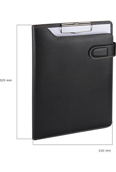 2K A4 Suni Deri Phone Kavis Model Sekreter Blok Tablası Hesap Makinalı 100 Yaprak Siyah