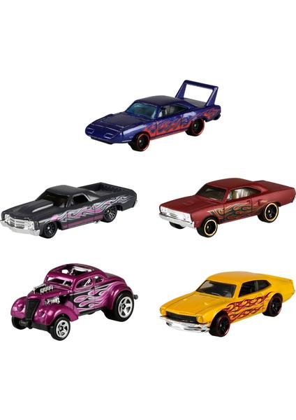 Hot Wheels Beşli Araba Seti - Oyuncak Araba Koleksiyonu, 1:64 Ölçek - 1806