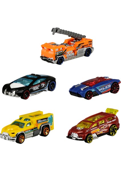 Hot Wheels Beşli Araba Seti - Oyuncak Araba Koleksiyonu, 1:64 Ölçek - 1806