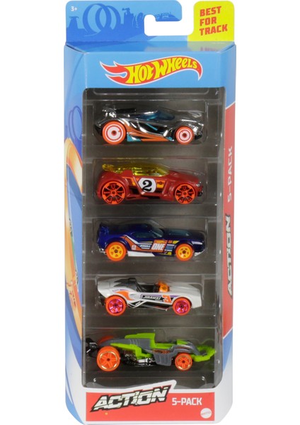 Hot Wheels Beşli Araba Seti - Oyuncak Araba Koleksiyonu, 1:64 Ölçek - 1806