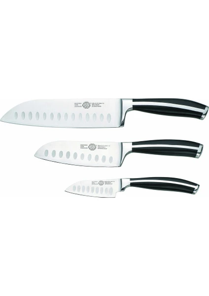 Şef Bıçak seti GGS-Santoku 3lü Bıçak Seti