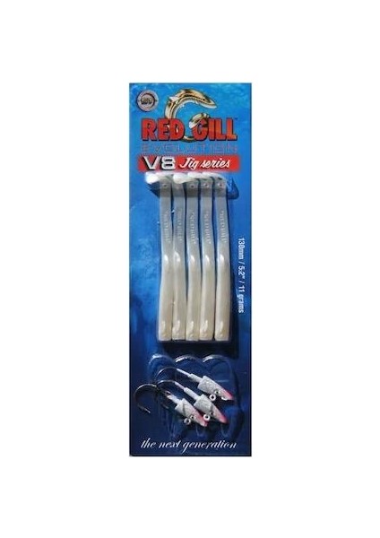 Red Gill V8 130 mm 11 gr Silver Pearl Silikon Yem