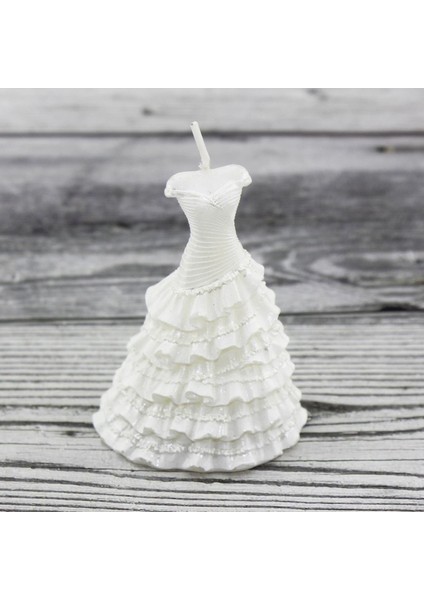 6,5 x 5 cm Gelinlik Mum