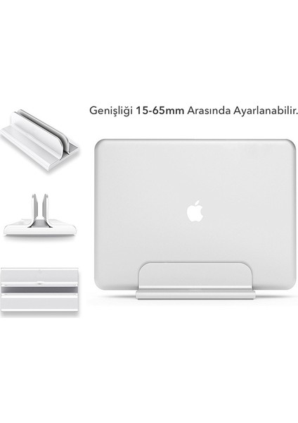 N17 Dikey Genişliği Ayarlı Laptop Macbook Bilgisayar Standı – Gümüş