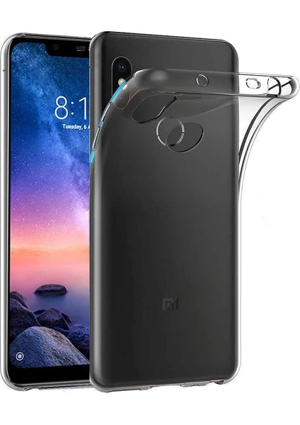 Case 4U Xiaomi Redmi Note 6 Pro Kılıf Süper Silikon Arka Kapak Şeffaf