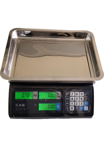 Er Jr LCD Hesaplamalı Terazi Paslanmaz Kefe 30 kg