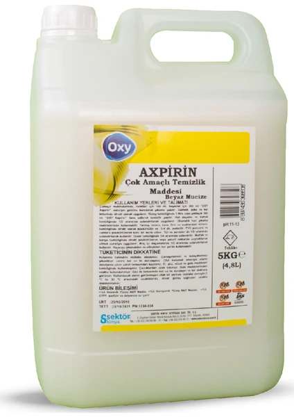 Axpirin Çok Amaçlı Temizlik ve Leke Çıkarıcı 5 lt