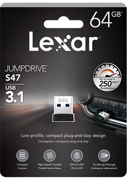 64GB JumpDrive S47 USB 3.1 Flash Bellek LJDS47-64GABBK