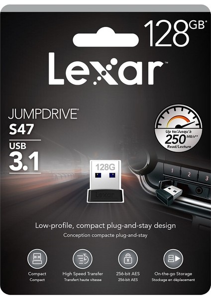 128GB JumpDrive S47 USB 3.1 Flash Bellek LJDS47-128GABBK