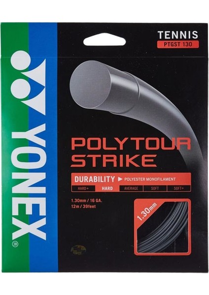 Poly Tour Strıke 1.25 (12M) Tenis Kordajı Siyah