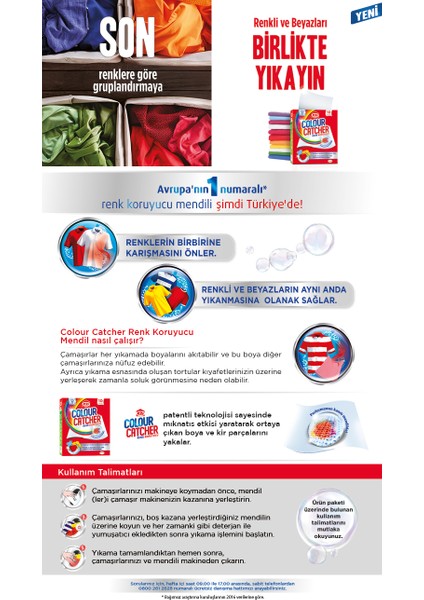 Colour Catcher Renk Koruyucu Mendil 10'lu modelleri