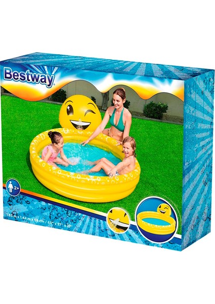 Emoji Temalı 65 x 144 x 69 cm 3 Halkalı Şişme Havuz 53081 fırsatları