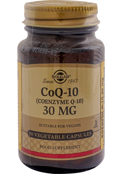 Coenzyme Q-10 30 Mg 30 Kapsül