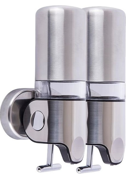 İkili Sıvı Sabunluk Şampuanlık 450 ml x 2 Mat Paslanmaz Çelik