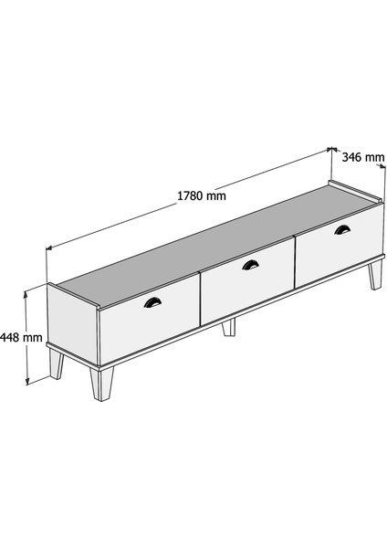 E3620 Sümer Ceviz/beyaz Tv Ünitesi Modern Görünüm