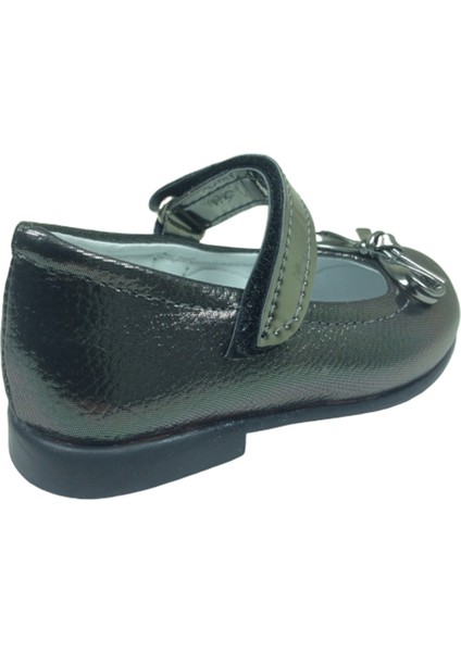 Bebe Platin Rugan Bıyık Fiyonk Kız Çocuk Babet Ayakkabı İçi Deri Abiye Fantazi Düğün fırsatları