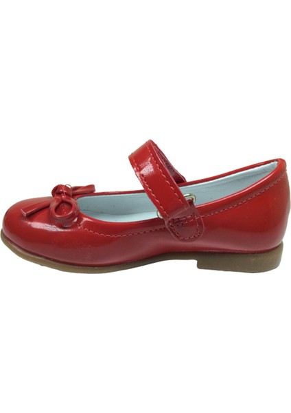 Bebe Kırmızı Rugan Bıyık Fiyonk Kız Çocuk Babet Ayakkabı İçi Deri Abiye Fantazi Düğün modelleri