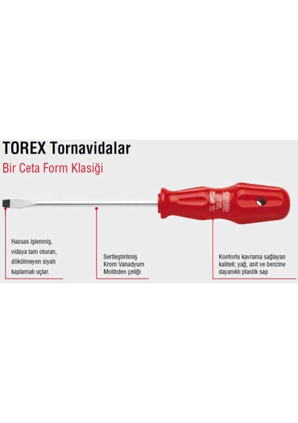 4000M/5ST3 5 Parça Torex Tornavida Takımı - Düz