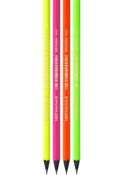 Evolution Fluo Kurşun Kalem 4'Lü Blister