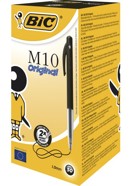 M10 Basmalı Tükenmez Kalem Siyah 50'Li Kutu